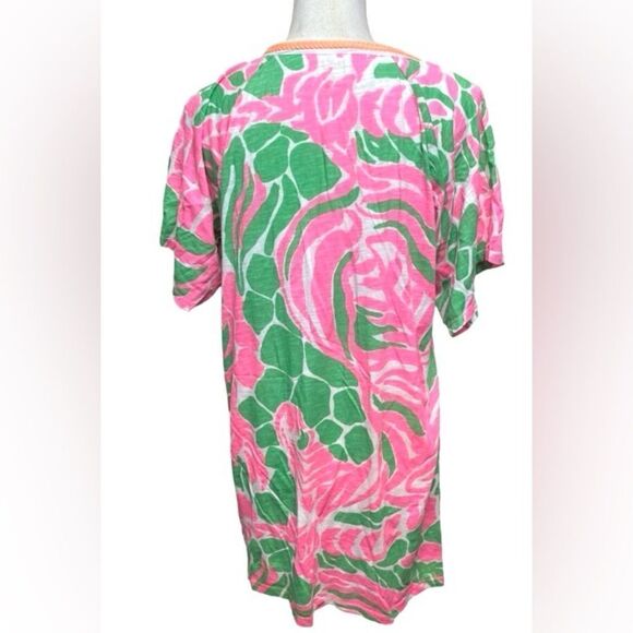 Lilly Pulitzer Women's Pink Green Sneaky Tiki Bonita Cover Up Tunic Small - Picture 2 of 5